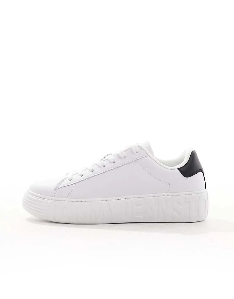 Tommy Jeans Leather Outsole Trainers In White For Men 2 Tommy Jeans Leather Outsole Trainers In White For Men - Image 2
