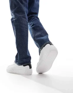 Tommy Jeans Leather Outsole Trainers In White For Men 9 Tommy Jeans Leather Outsole Trainers In White For Men -Tomeans Store 205440856 4