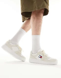 Tommy Jeans Retro Basket Essential Trainers In Off White For Men Newsprint 11 Tommy Jeans Retro Basket Essential Trainers In Off White For Men Newsprint -Tomeans Store 205848120 1 newsprint 1