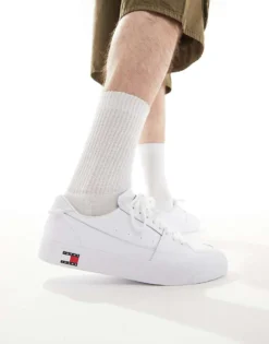 Tommy Jeans Vulcanized Essential Trainers In White For Men -Tomeans Store 205848240 1 white 1