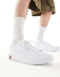 Tommy Jeans Vulcanized Essential Trainers In White For Men -Tomeans Store 205848240 3
