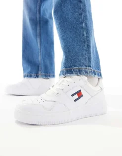 Tommy Jeans Retro Basket Essential Trainers In White For Men -Tomeans Store 205848326 1 white 1