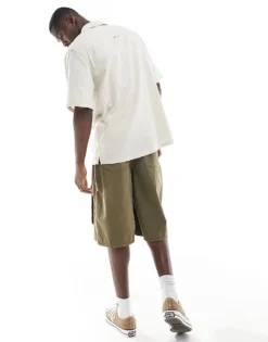 Tommy Jeans Relaxed Seersucked Camp Shirt In Off White For Men Newsprint -Tomeans Store 205848348 4