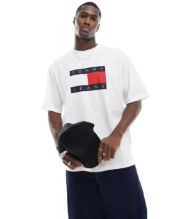 Tommy Jeans Skate Flag T-shirt In White For Men