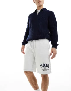 Tommy Jeans Athletic Jersey Basketball Shorts In Grey For Men Silver Grey -Tomeans Store 205848647 4