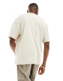 Tommy Jeans Oversized Signature T-shirt In Off White For Men Newsprint -Tomeans Store 205848676 4