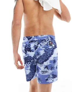 Tommy Jeans Hawaiian Beach Shorts In Blue For Men Hawaiian Aop -Tomeans Store 205848698 3