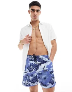 Tommy Jeans Hawaiian Beach Shorts In Blue For Men Hawaiian Aop -Tomeans Store 205848698 5