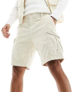 Tommy Jeans Ethan Cargo Shorts In Off White For Men Newsprint -Tomeans Store 205848714 5