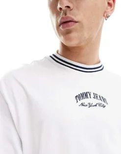 Tommy Jeans Oversized Tipping T-shirt In White For Men -Tomeans Store 205848841 4