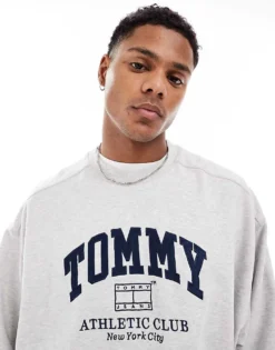Tommy Jeans Unisex Boxy Crew Neck Sweatshirt In Silver Grey For Unisex -Tomeans Store 205849410 3