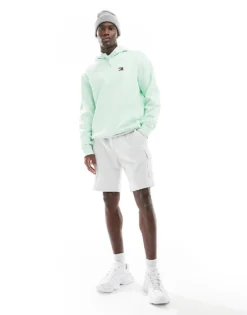 Tommy Jeans Regular Badge Logo Hoodie In Green For Men Opal Green -Tomeans Store 205849641 3