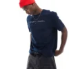 Tommy Jeans Regular Linear Logo T-shirt In Navy For Men Dark Night Navy