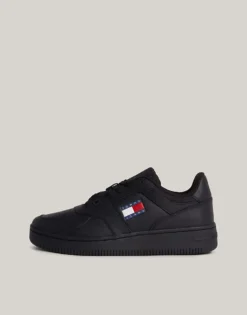 Tommy Jeans Leather Basketball Trainers In Black For Men -Tomeans Store 206220943 4