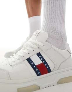 Tommy Jeans Brooklyn Flag Trainers In White For Men Ecru -Tomeans Store 206379372 3