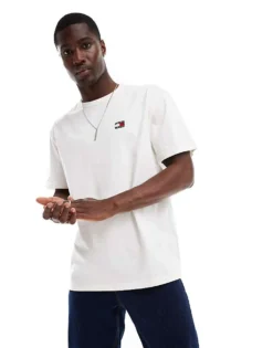 Tommy Jeans Badge Logo T-shirt In White For Men Ancient White -Tomeans Store 206379401 3