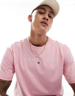 Tommy Jeans Linear Logo T-shirt In Pink For Unisex Ballet Pink -Tomeans Store 206379424 1 balletpink 1