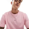 Tommy Jeans Linear Logo T-shirt In Pink For Unisex Ballet Pink