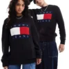 Tommy Jeans Unisex Large Flag Knitwear In Black For Unisex