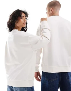 Tommy Jeans Unisex Large Flag Sweatshirt In Off White For Unisex Ancient White -Tomeans Store 206379486 4