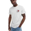 Tommy Jeans Slim Essential Flag T-shirt In Grey For Men Silver Grey