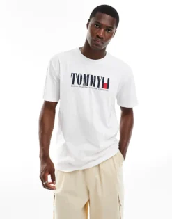Tommy Jeans Large Logo T-shirt In White For Men -Tomeans Store 206379555 4