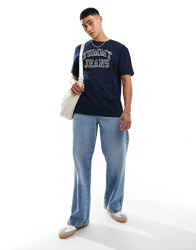 Tommy Jeans Vintage Outline T-shirt In Navy For Unisex Dark Night Navy 2 Tommy Jeans Vintage Outline T-shirt In Navy For Unisex Dark Night Navy - Image 2