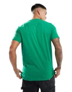 Tommy Jeans Slim Essential Flag T-shirt In Forest Green For Men Green Malachite -Tomeans Store 206379805 4