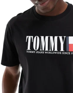 Tommy Jeans Large Logo T-shirt In Black For Men -Tomeans Store 206379833 3