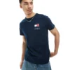 Tommy Jeans Slim Essential Flag T-shirt In Navy Blue For Men