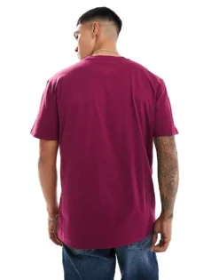 Tommy Jeans Large Logo T-shirt In Fuchsia Purple For Men Valley Grape -Tomeans Store 206379914 3