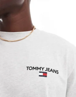 Tommy Jeans Classic Linear Back Print T-shirt In Grey For Men Silver Grey -Tomeans Store 206379999 4