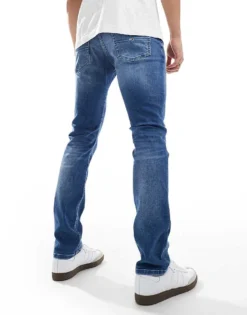 Tommy Jeans Scanton Slim Ripped Jeans In Mid Wash For Men Denim Medium -Tomeans Store 206380013 4