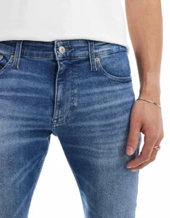 Tommy Jeans Scanton Slim Ripped Jeans In Mid Wash For Men Denim Medium -Tomeans Store 206380013 5