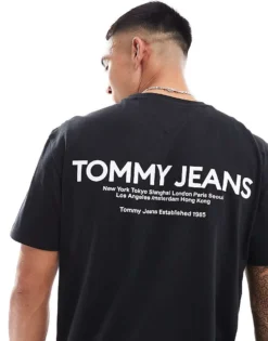 Tommy Jeans Classic Linear Back Print T-shirt In Black For Men -Tomeans Store 206380127 1 black 1