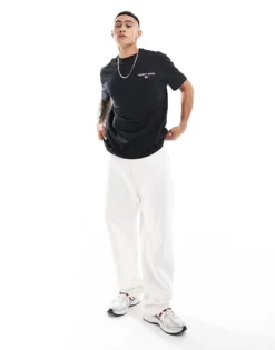 Tommy Jeans Classic Linear Back Print T-shirt In Black For Men -Tomeans Store 206380127 3