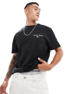 Tommy Jeans Classic Linear Back Print T-shirt In Black For Men -Tomeans Store 206380127 4