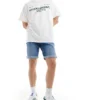 Tommy Jeans Scanton Slim Denim Shorts In Mid Wash For Men Denim Medium