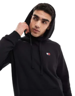Tommy Jeans Badge Logo Hoodie In Black For Men -Tomeans Store 206380240 1 black 1