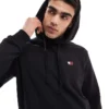 Tommy Jeans Badge Logo Hoodie In Black For Men