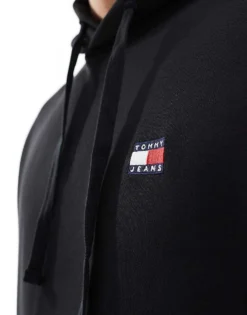 Tommy Jeans Badge Logo Hoodie In Black For Men -Tomeans Store 206380240 3