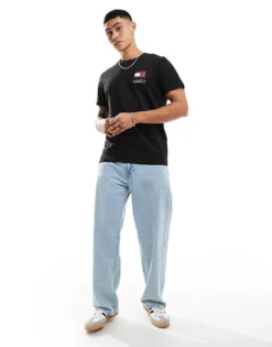 Tommy Jeans 2 Pack Large Flag Logo T-shirts In Green And Black For Men -Tomeans Store 206380296 3