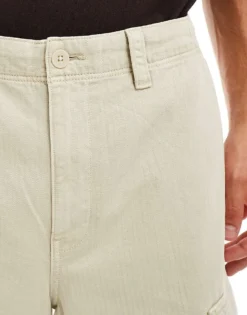 Tommy Jeans Aiden Baggy Cargo Pants In Stone For Men Newsprint -Tomeans Store 206380346 3