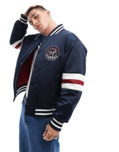 Tommy Jeans Varsity Explorer Bomber Jacket In Navy For Men -Tomeans Store 206380429 4