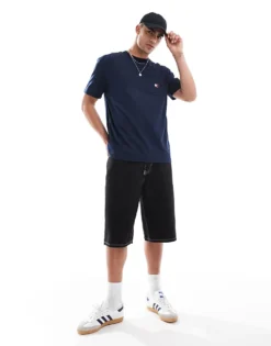 Tommy Jeans Badge Logo Pocket T-shirt In Navy For Men -Tomeans Store 206380543 3