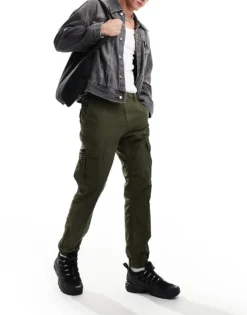 Tommy Jeans Ethan Cargo Pants In Dark Khaki For Men Fatigue Green -Tomeans Store 206380581 1 fatiguegreen 1