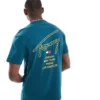 Tommy Jeans City Signature Back Print T-shirt In Green For Men Deep Seawater