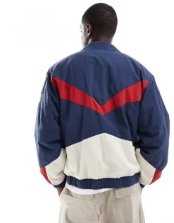 Tommy Jeans Game Day Coach Jacket In Colorblock Navy For Men Dark Ink -Tomeans Store 206858708 4