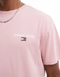 Tommy Jeans Classic Linear Back Print T-shirt In Pink For Men -Tomeans Store 206858709 3