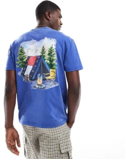 Tommy Jeans Camping Graphic Back Print T-shirt In Blue For Men Bright Blue -Tomeans Store 206858724 1 brightblue 1